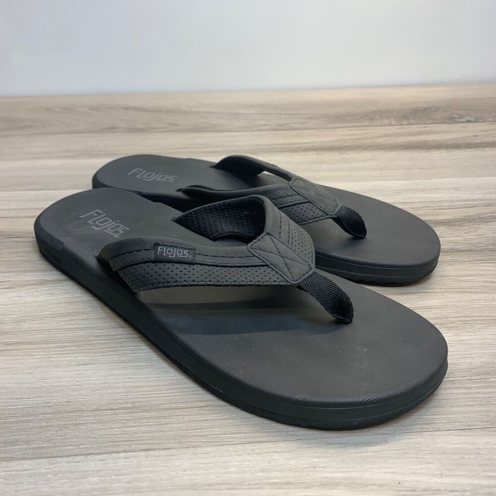FLOJOS MEN'S RYAN FLIP FLOP BLACK SIZE 12‎ THONG SANDALS
